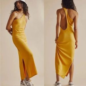 Free People Beach Saturday Night Midi Dress gold small NWT